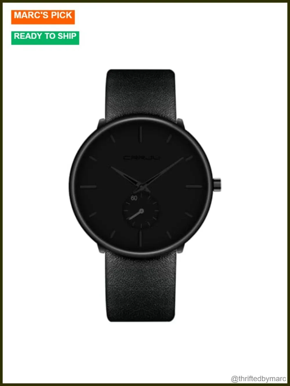 Ultra-Thin Minimalist Waterproof Analog Quartz Leather Strap Wrist Watch